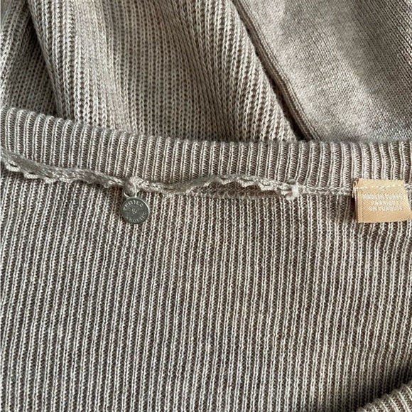 Anthropologie Knitted & Knotted Tan Beige Sweater Dress Silk Blend Size Small - Picture 4 of 5